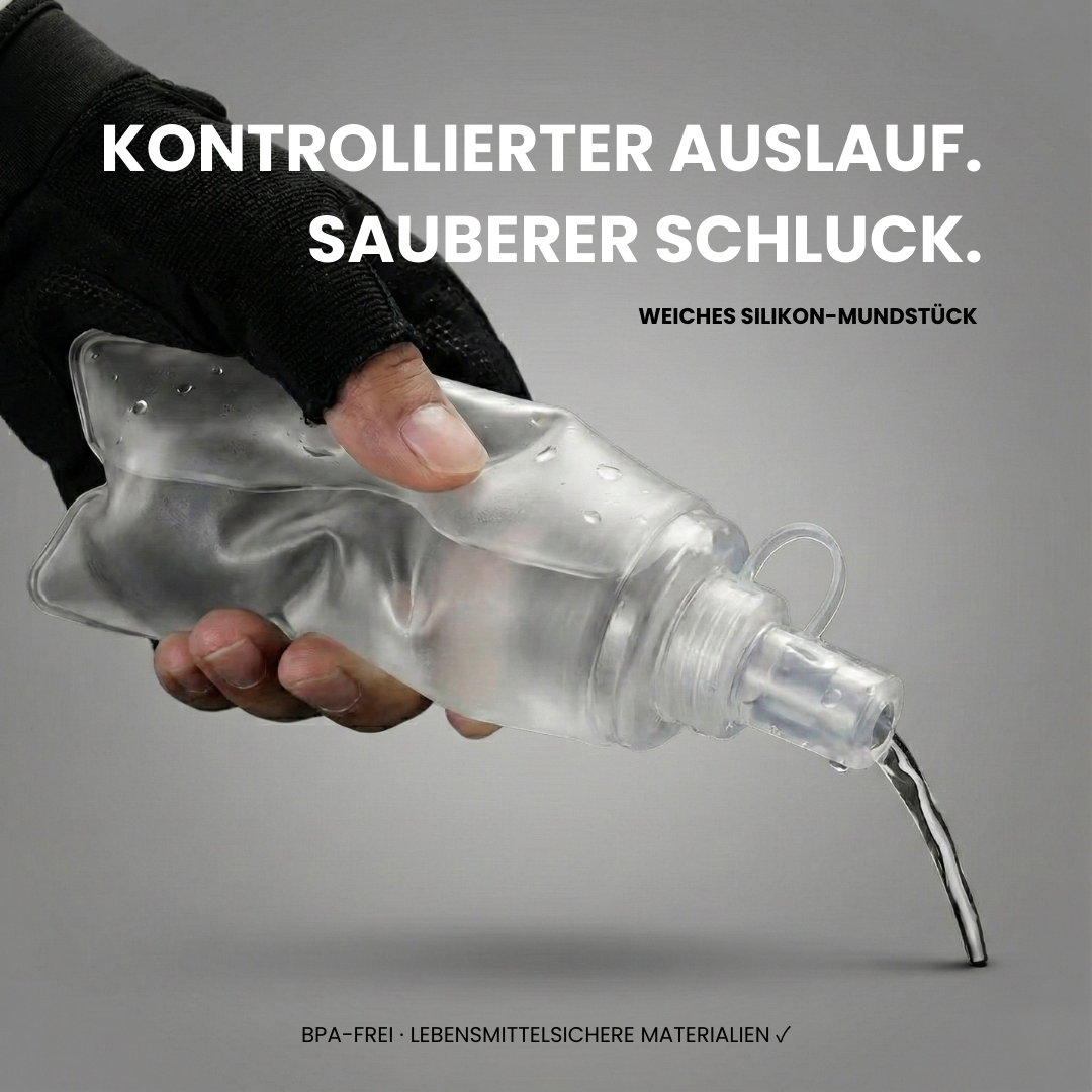 Falttrinkflasche BPA-freies Silikon – Getragen beim Laufen | Helvio