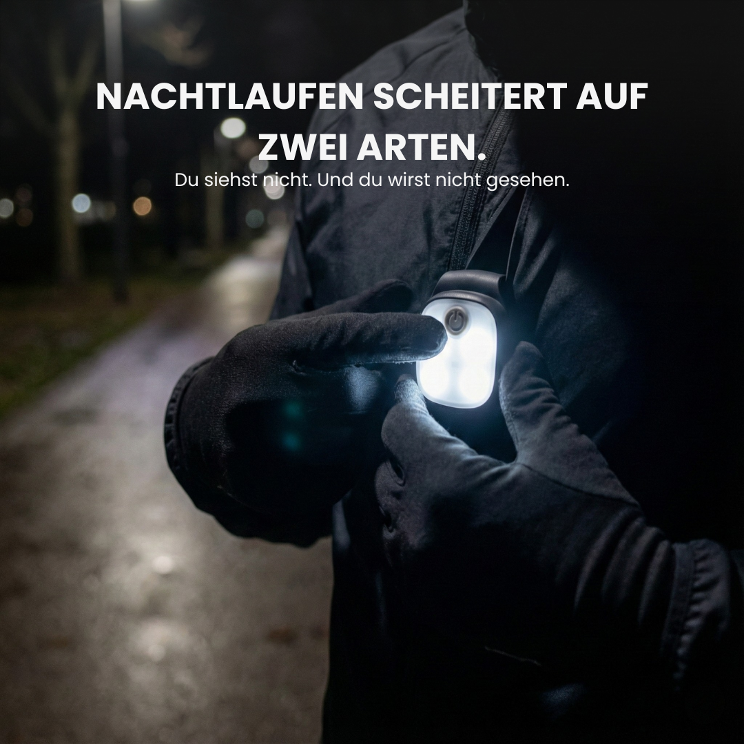 LED-Laufclip 3 Leuchtmodi – Rückansicht | Helvio