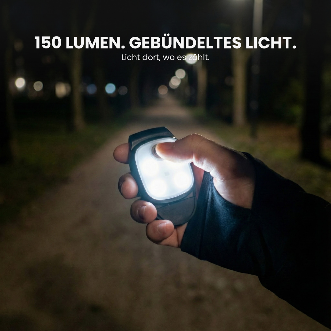 LED-Laufclip 3 Leuchtmodi – Nahaufnahme Material | Helvio