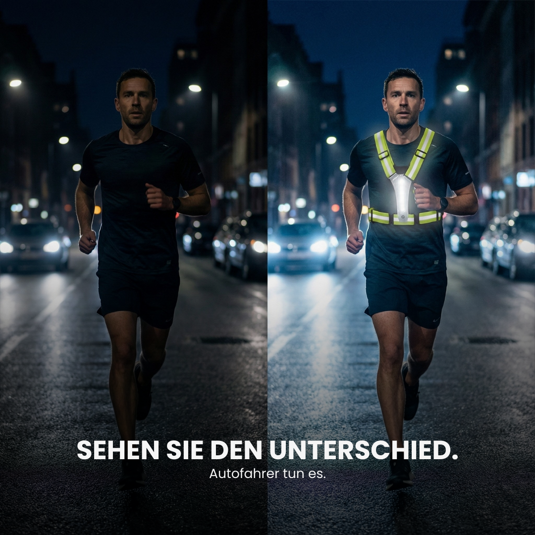 LED-Laufweste wiederaufladbares LED-Licht – Nahaufnahme Verschluss | Helvio