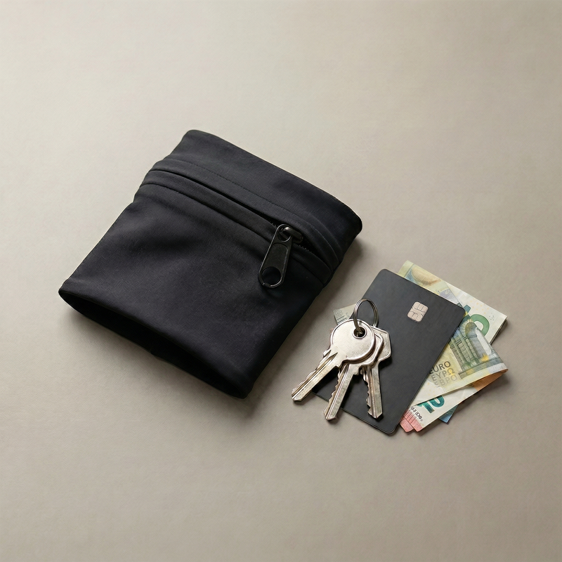 Lauf-Handgelenktasche sicherer Verschluss für Schlüssel und Karten – Produktansicht | Helvio