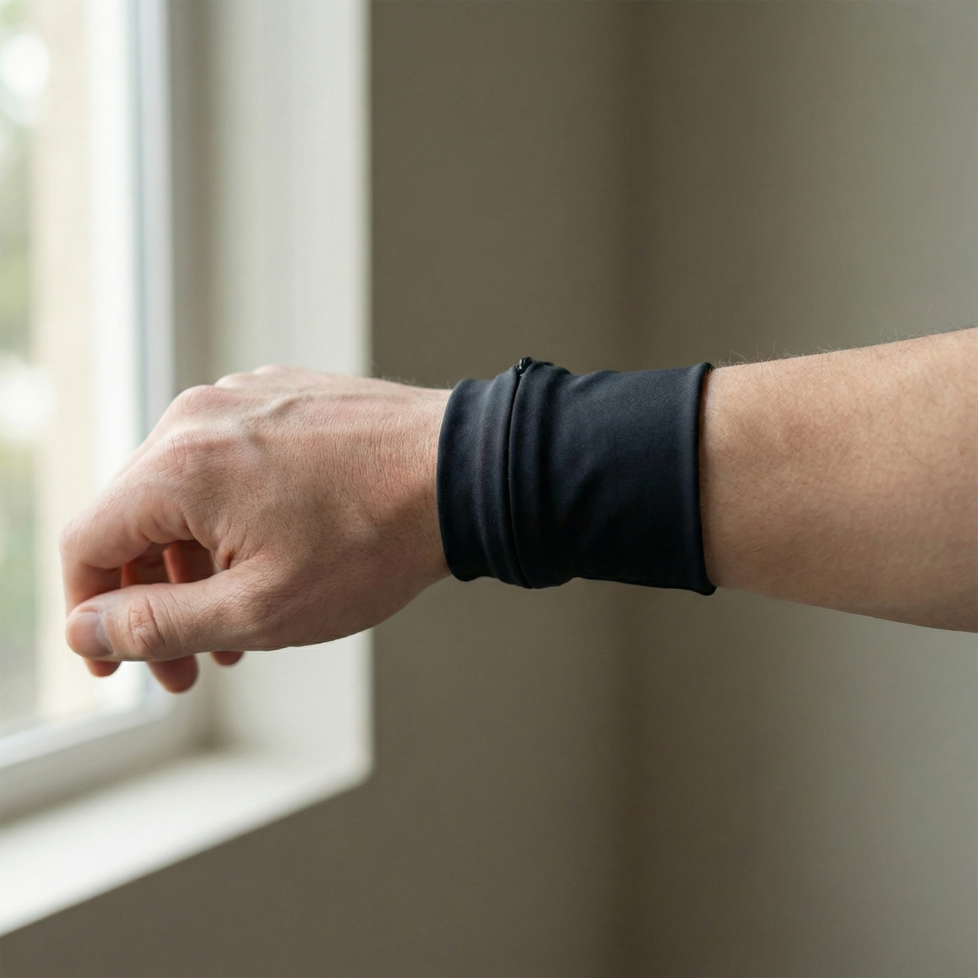 Lauf-Handgelenktasche sicherer Verschluss für Schlüssel und Karten – Anwendungsansicht | Helvio